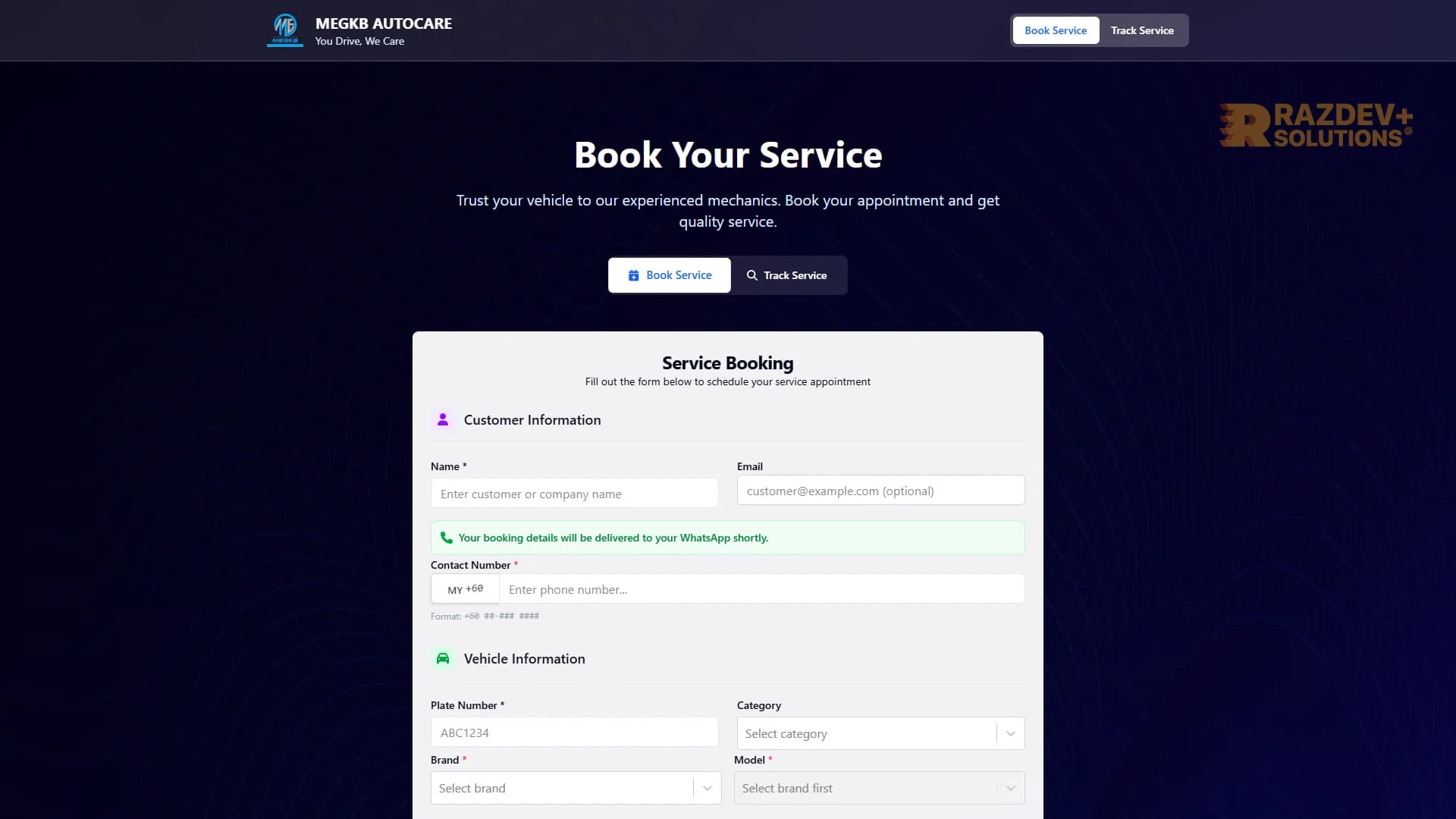 Online Booking/Appointment Form