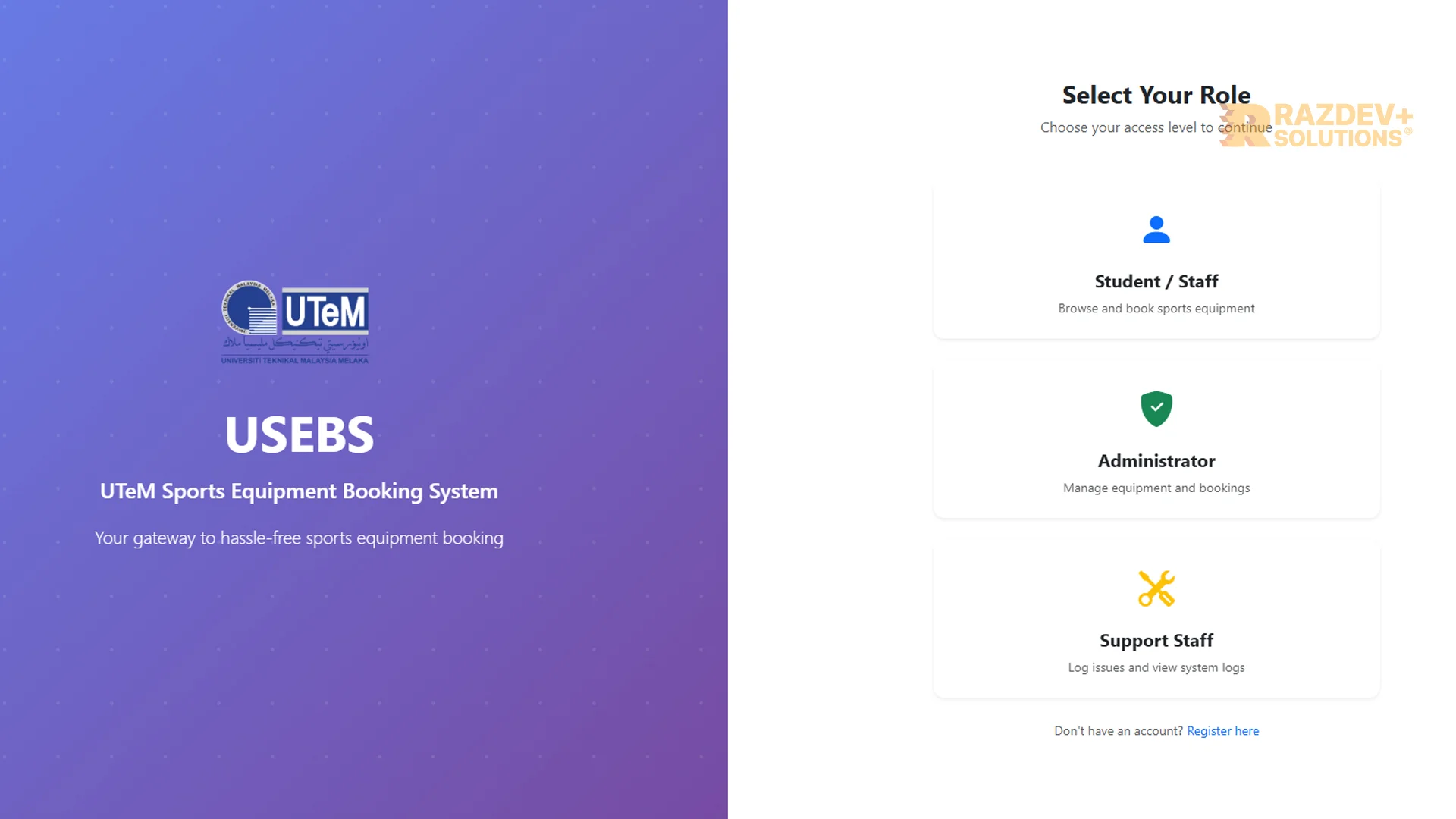 Sports Equipment Booking System